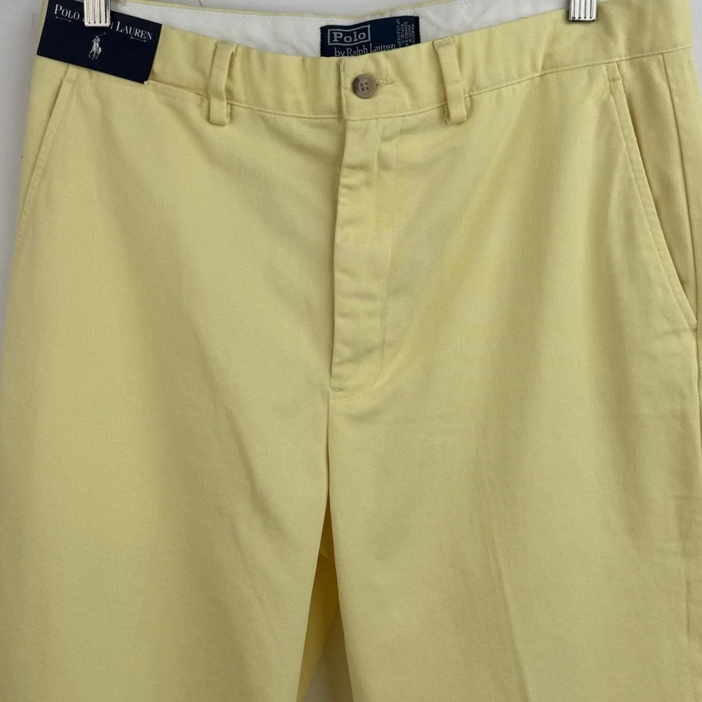 Polo Ralph Lauren Pants Mens 33x30 Yellow Butter Twill Prosepect Casual Flat NEW